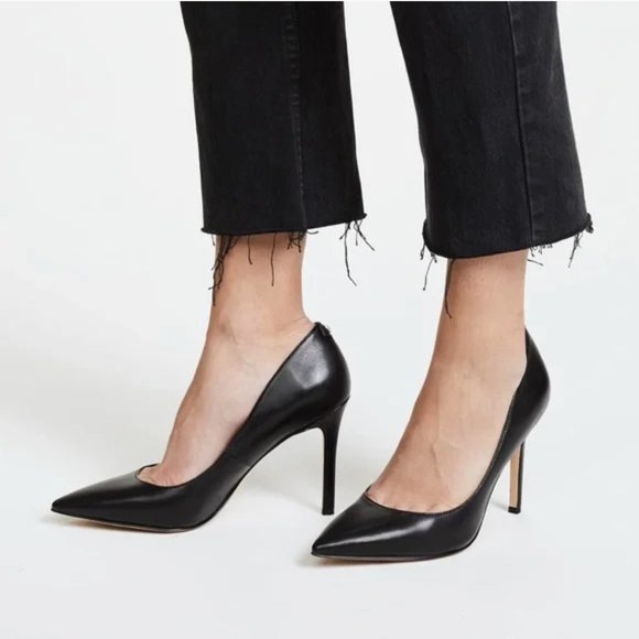 Sam Edelman Shoes - Sam Edelman Hazel Black Leather Stiletto Heel Size: 6 1/2W